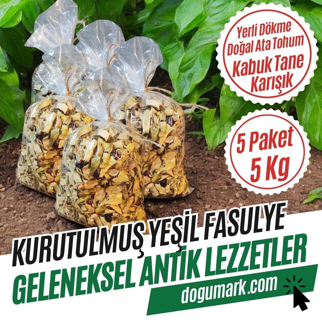 Doğal Kurutulmuş Taze Yeşil Fasulye - Kuru Sebze (5 Kg)