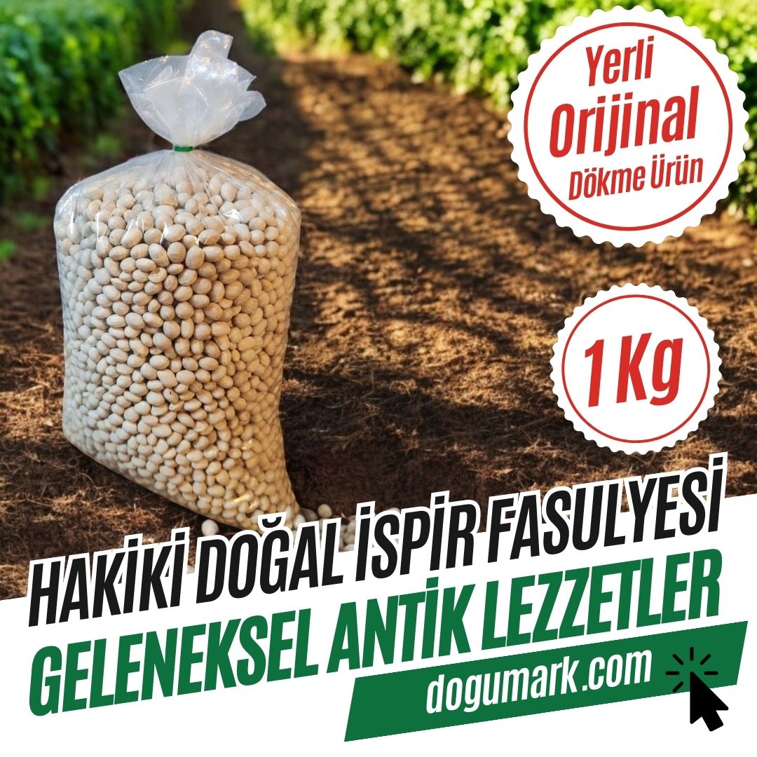 Hakiki Doğal İspir Fasulyesi - Yerli Şeker Kuru Fasulye (1 Kg)