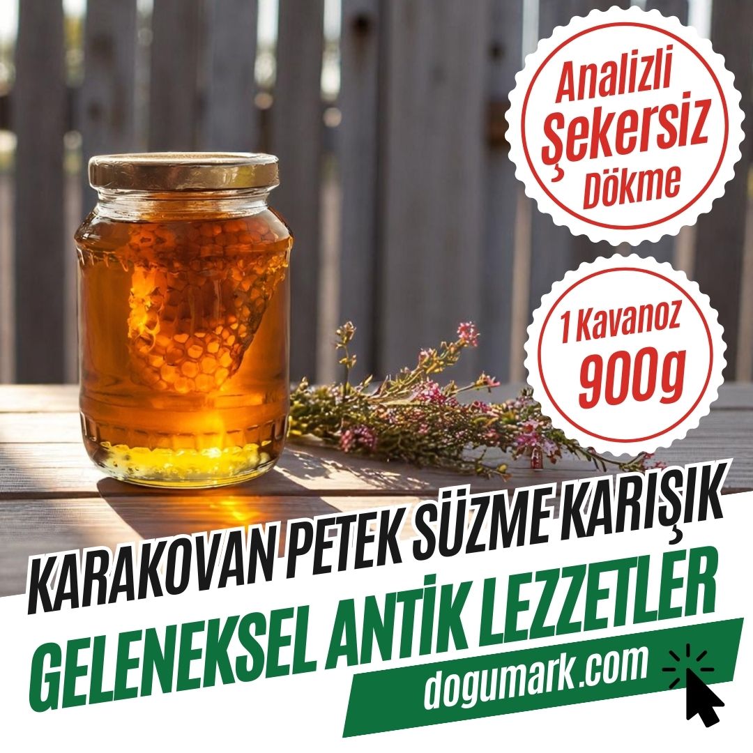 Hakiki Karakovan Petek Süzme Karışık Bal (1 Kavanoz 900g)