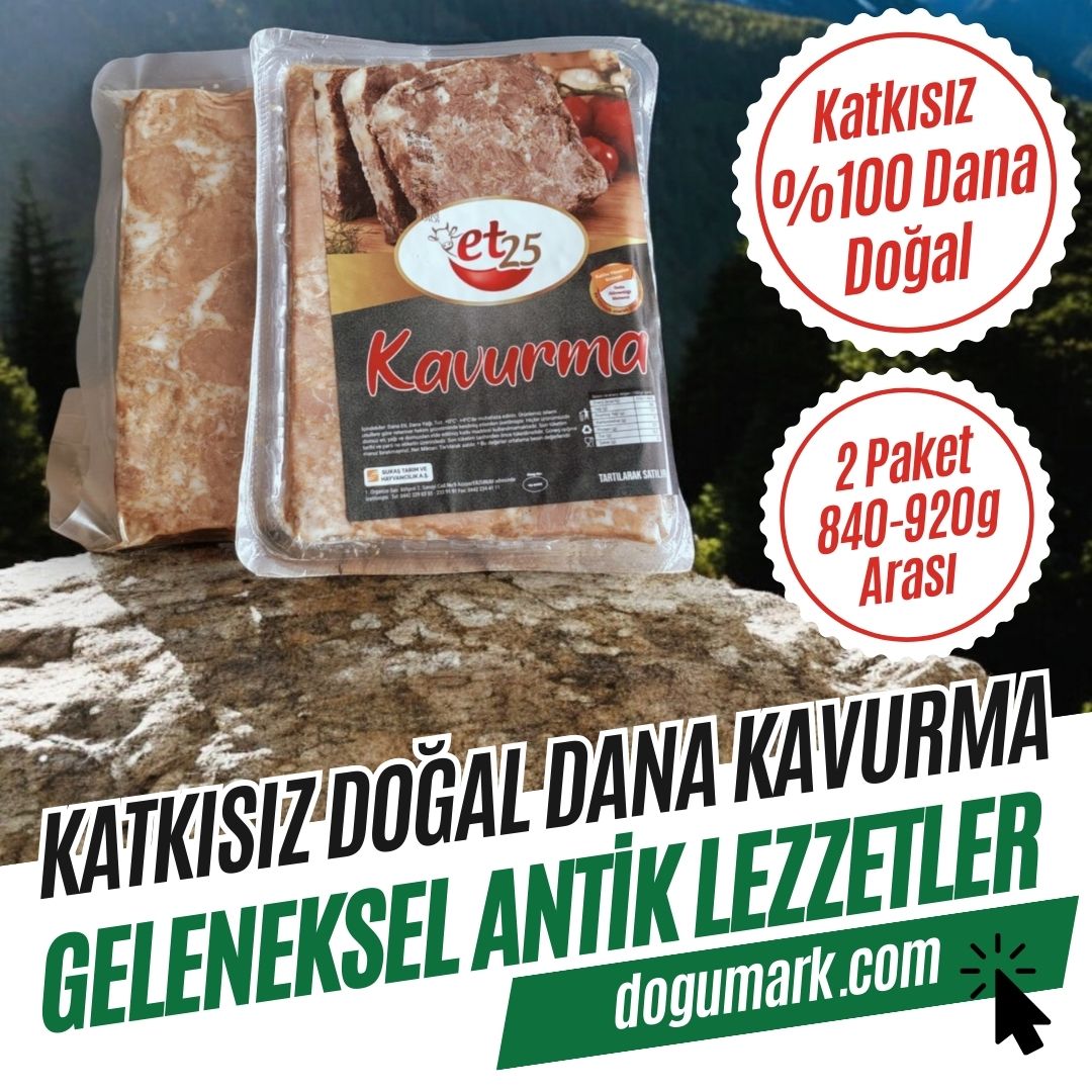 Katkısız Doğal Hakiki Dana Et Kavurma (840-920g Arası) 2 Paket