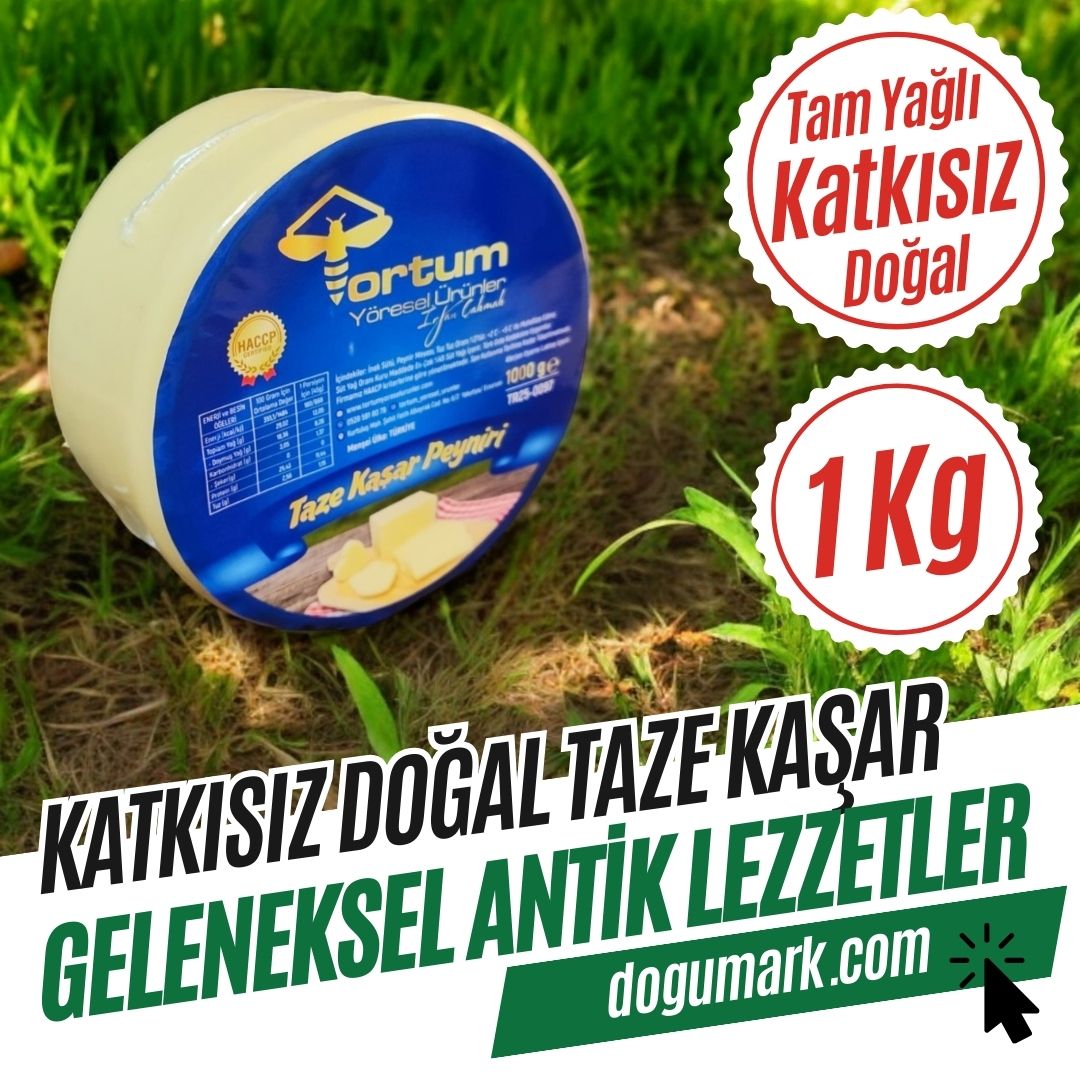 Katkısız Doğal Hakiki Tam Yağlı Taze Kaşar Peyniri (1 Paket 1 Kg)