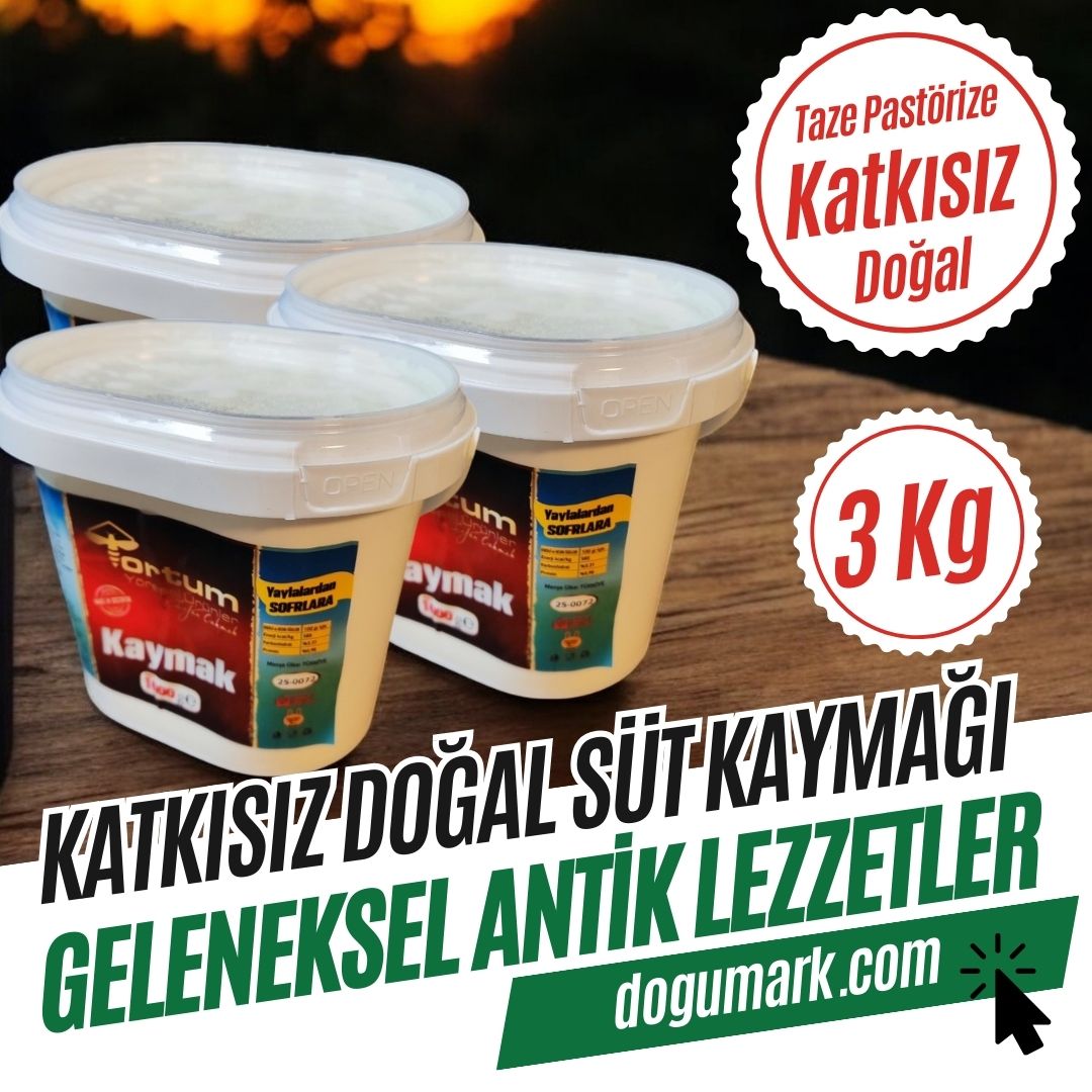 Katkısız Doğal Süt Kaymağı - Pastörize Taze Kaymak (3 Kg)