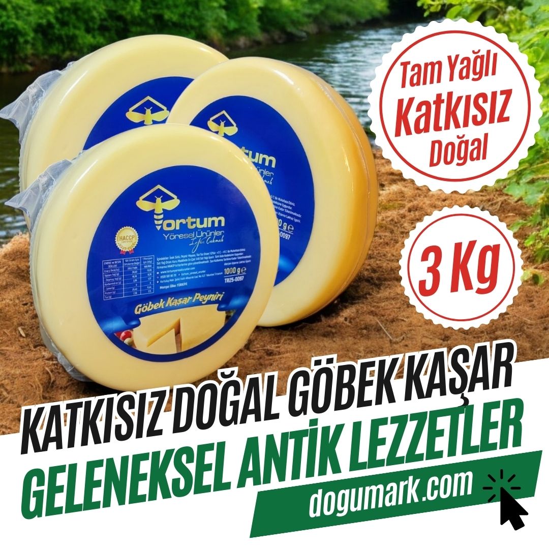 Katkısız Doğal Tam Yağlı Göbek Kaşar Peyniri (3 Kg) (Malakan)