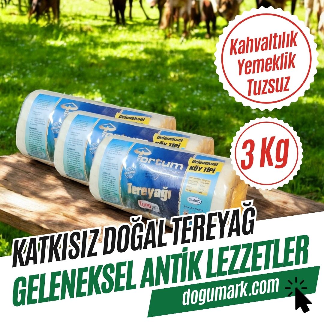 Katkısız Doğal Tuzsuz Kahvaltılık Yemeklik Tereyağı (3 Kg)