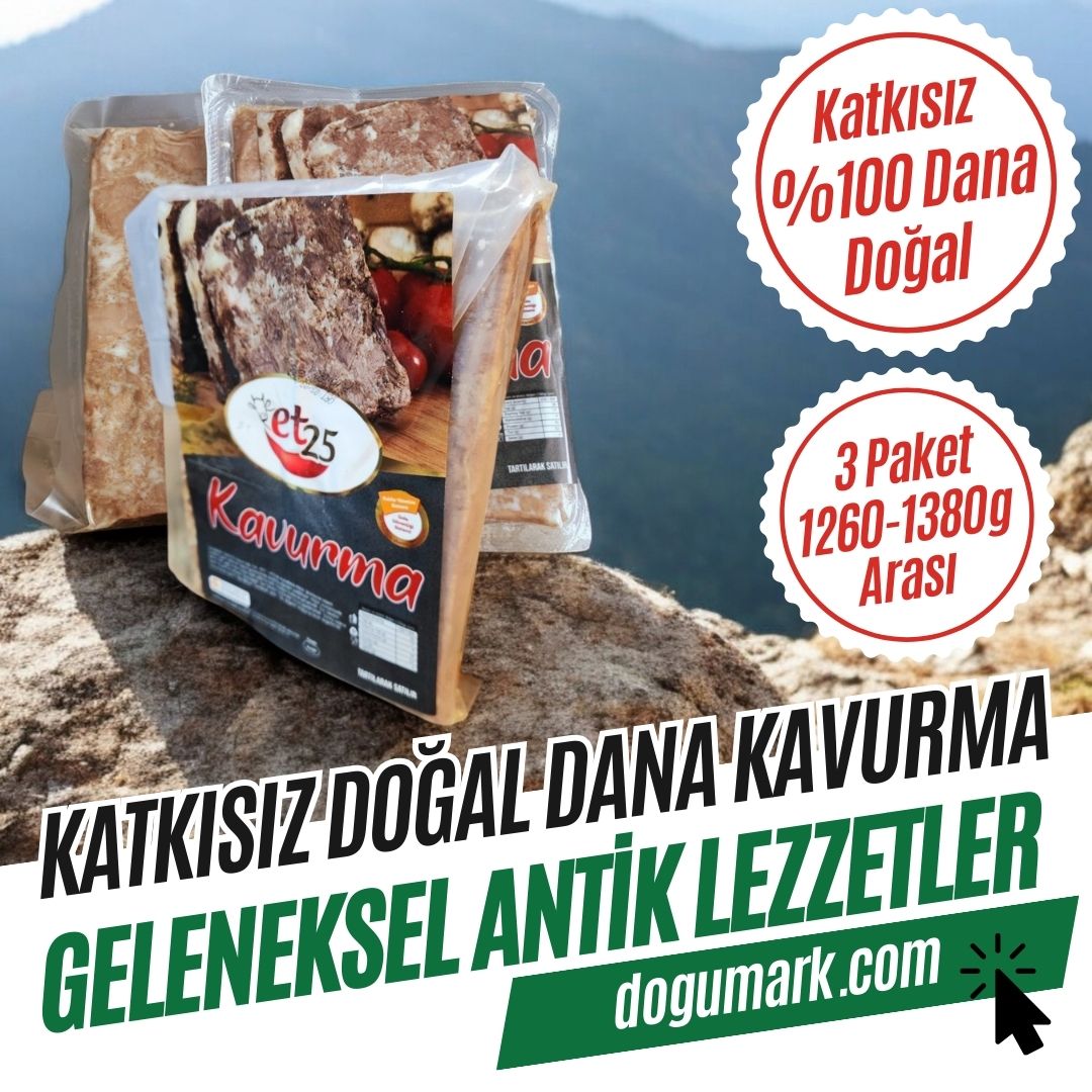 Katkısız Hakiki Dana Et Kavurma (1260-1380g Arası) 3 Paket