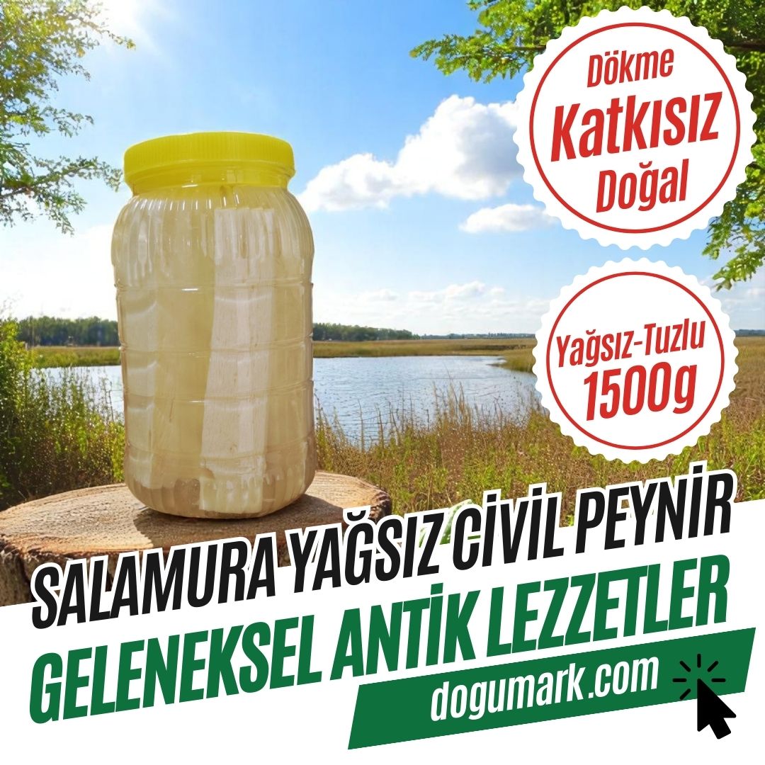 Katkısız Salamura Yağsız Tuzlu Civil Peynir - (1,5 Kg) Dökme