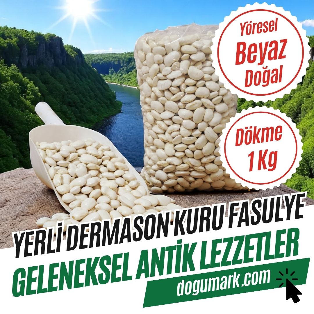 Yerli Beyaz Doğal Dermason Kuru Fasulye - Dökme (1 Kg)
