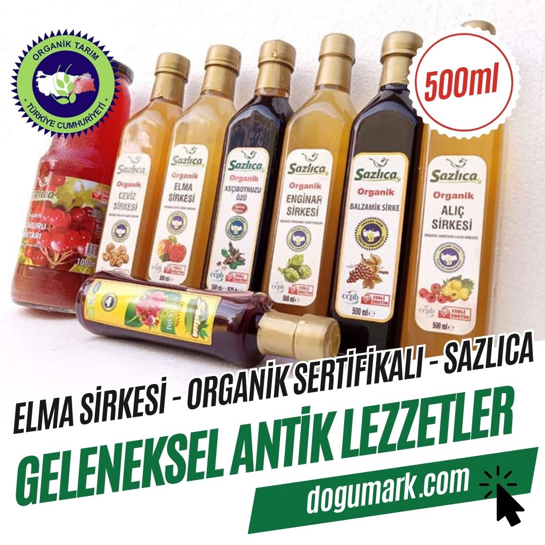 Elma Sirkesi - Organik Sertifikalı (500ml) - Sazlıca