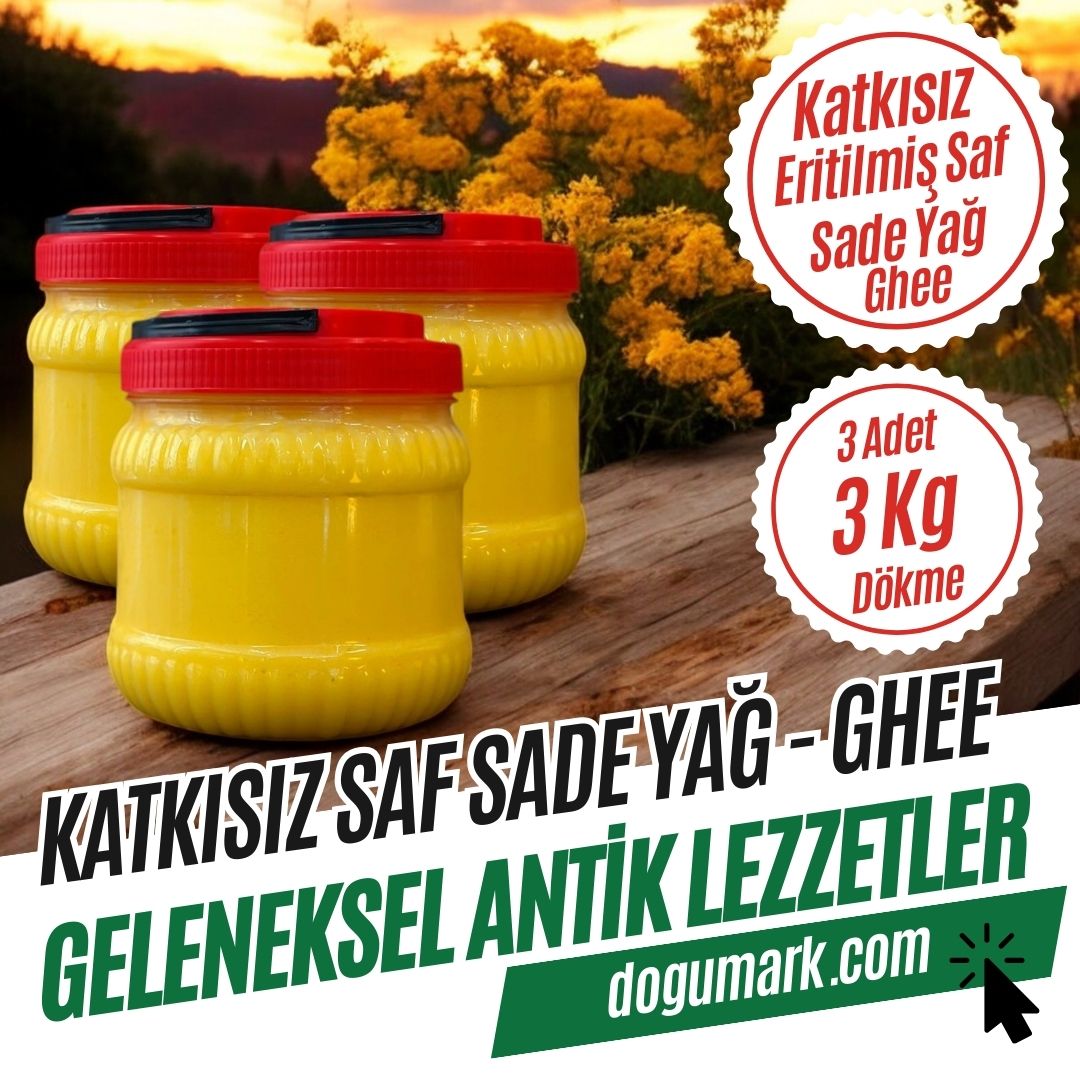 Katkısız Sade Sarı Yağ - Eritilmiş Saf - Ghee (3 Kg Pet) Dökme