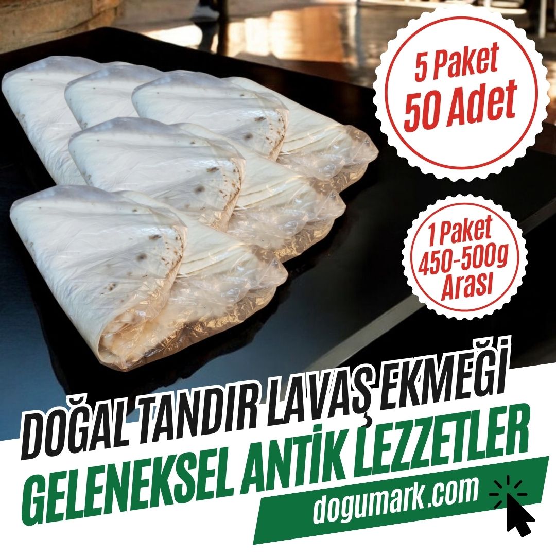 Tandır Lavaş Ekmeği - İnce Acem Köy Lavaşı - 5 Paket (50 Adet)