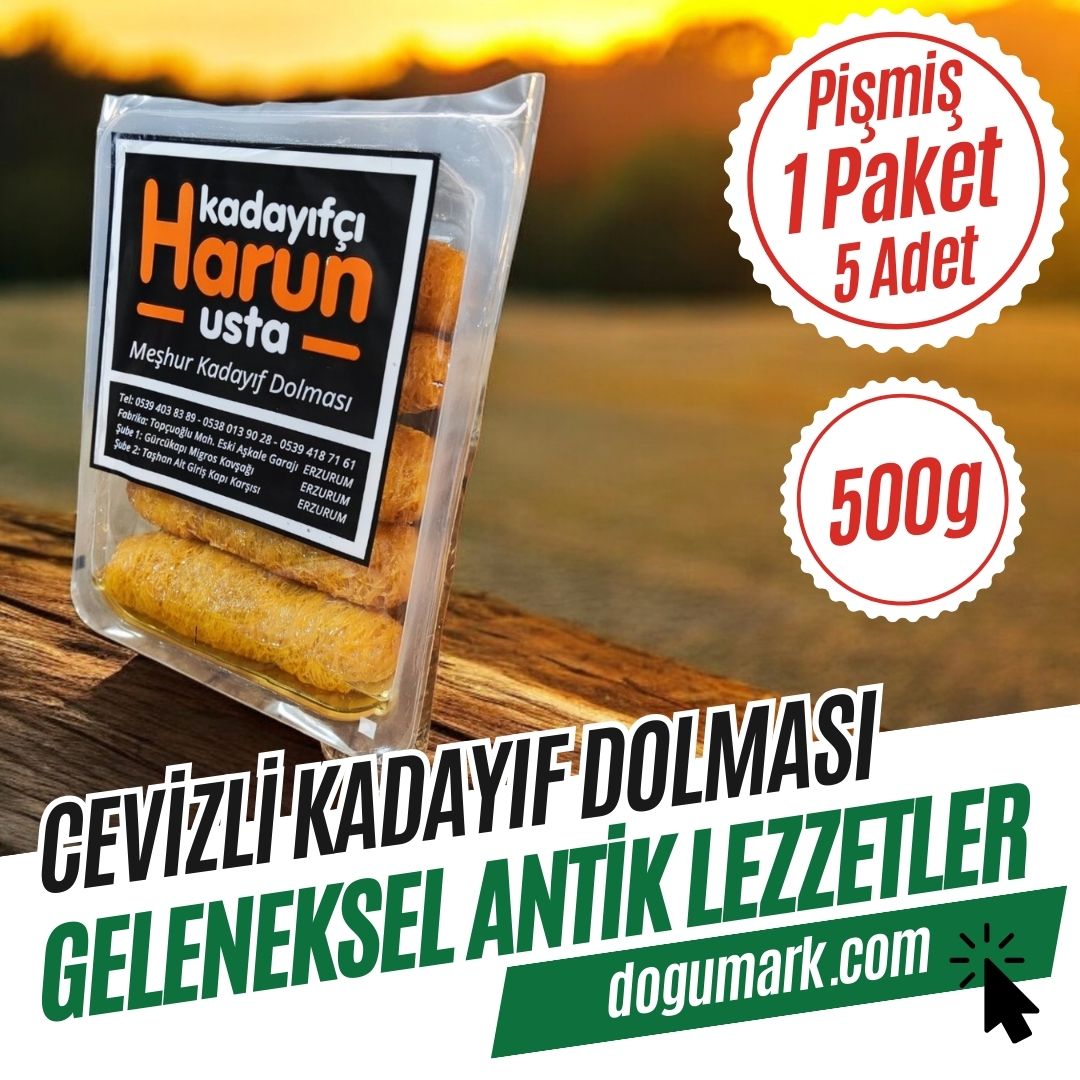 Cevizli Erzurum Kadayıf Dolması - Pişmiş (1 Paket 5 Adet 500g)