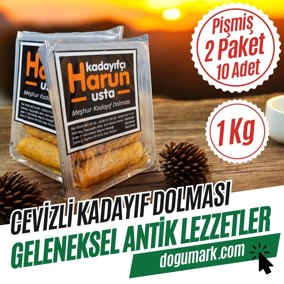 Cevizli Erzurum Kadayıf Dolması - Pişmiş (2 Paket 10 Adet 1 Kg)