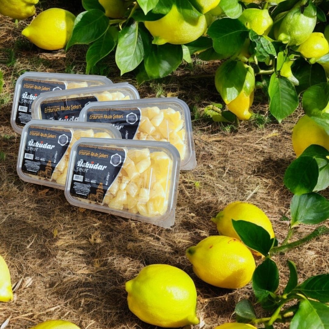 Geleneksel Erzurum Akide Şekeri - Limonlu (5 Paket 3250g)
