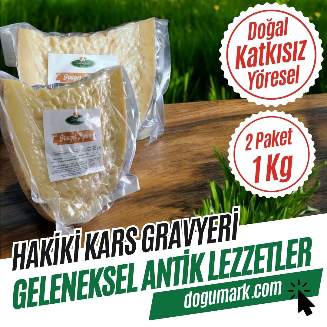 Katkısız Doğal Hakiki Kars Gravyeri - Gravyer Peyniri (1 Kg)