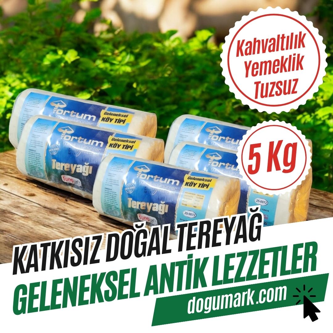 Katkısız Doğal Tuzsuz Kahvaltılık Yemeklik Tereyağı (5 Kg)