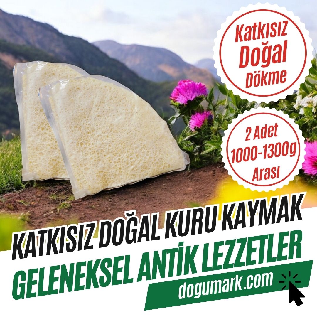 Katkısız Doğal Kuru Kaymak 2 Adet (1000-1300g Arası) Dökme