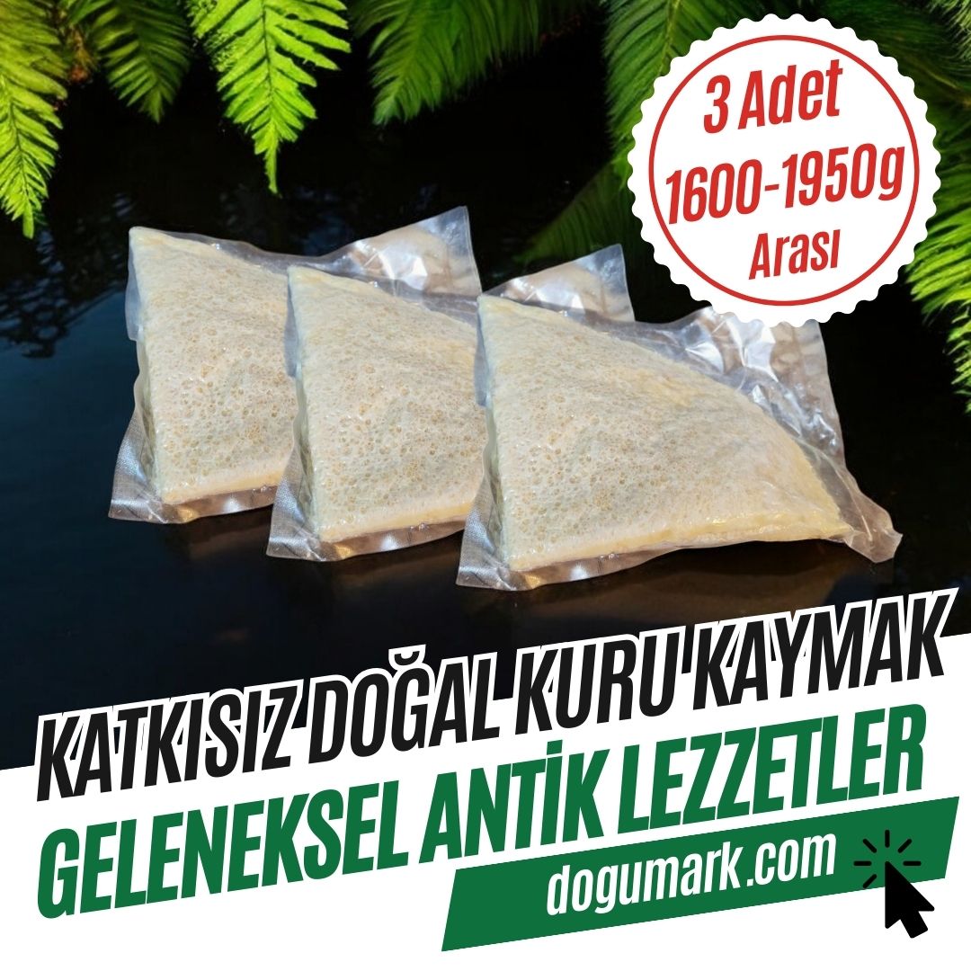 Katkısız Doğal Kuru Kaymak 3 Adet (1600-1950g Arası)