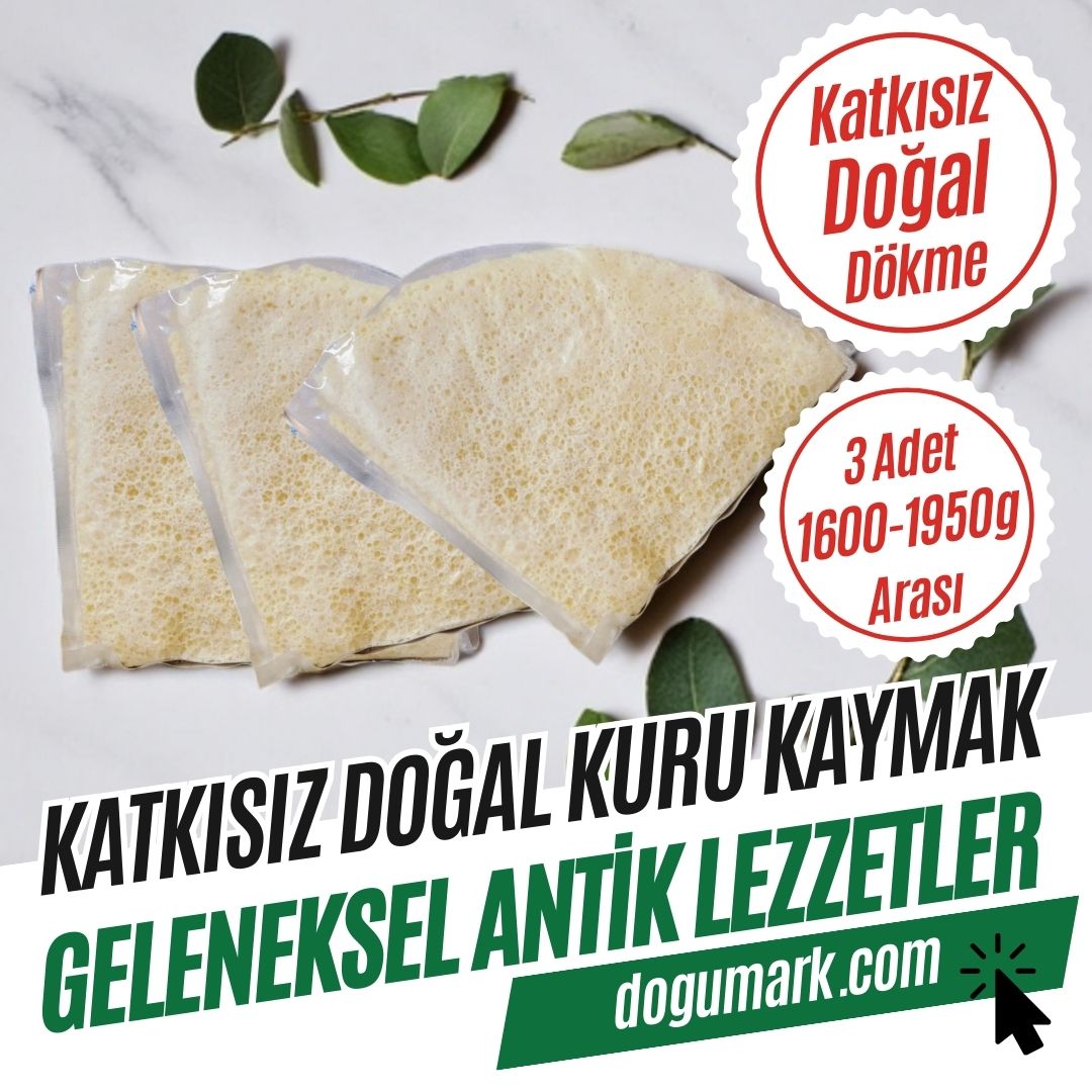 Katkısız Doğal Kuru Kaymak 3 Adet (1600-1950g Arası) Dökme