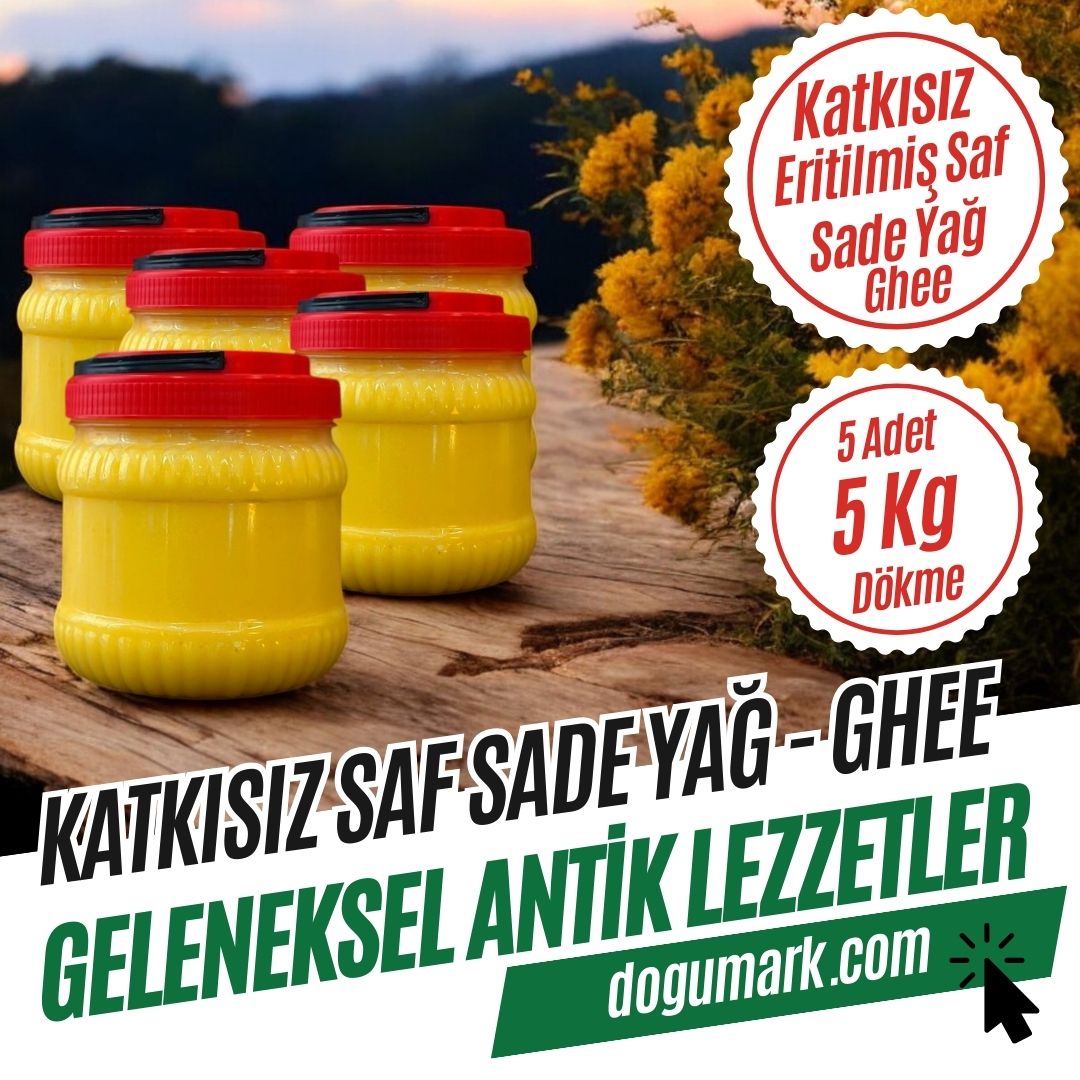 Katkısız Sade Sarı Yağ - Eritilmiş Saf - Ghee (5 Kg Pet) Dökme