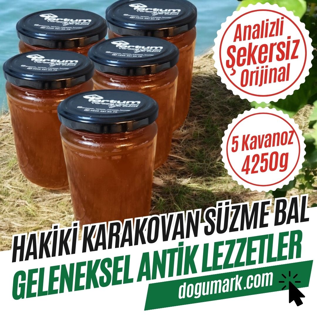 Analizli Şekersiz Hakiki Karakovan Süzme Bal (5 Kavanoz 4250g)