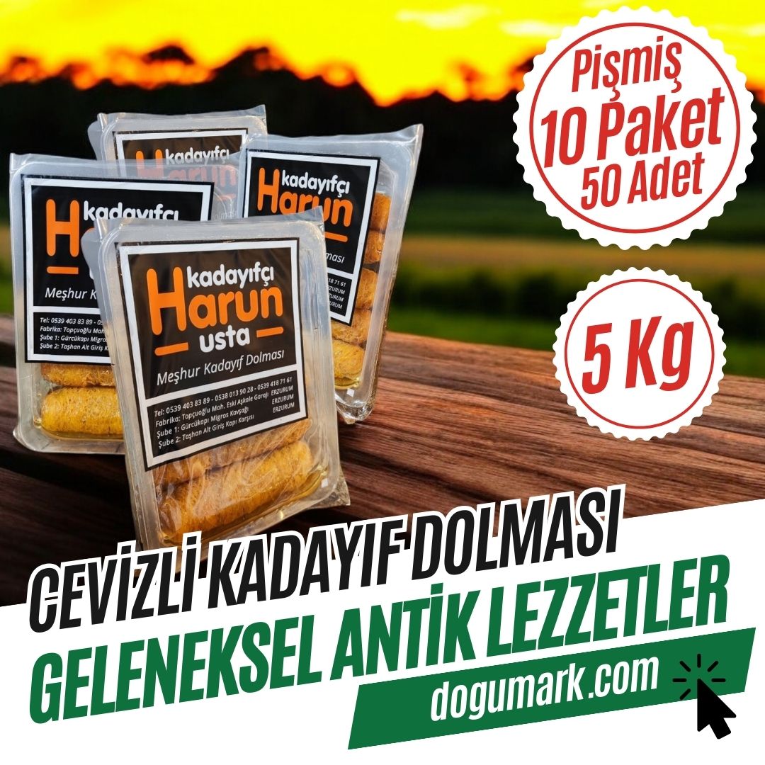 Cevizli Erzurum Kadayıf Dolması - Pişmiş (10 Paket 50 Adet 5 Kg)
