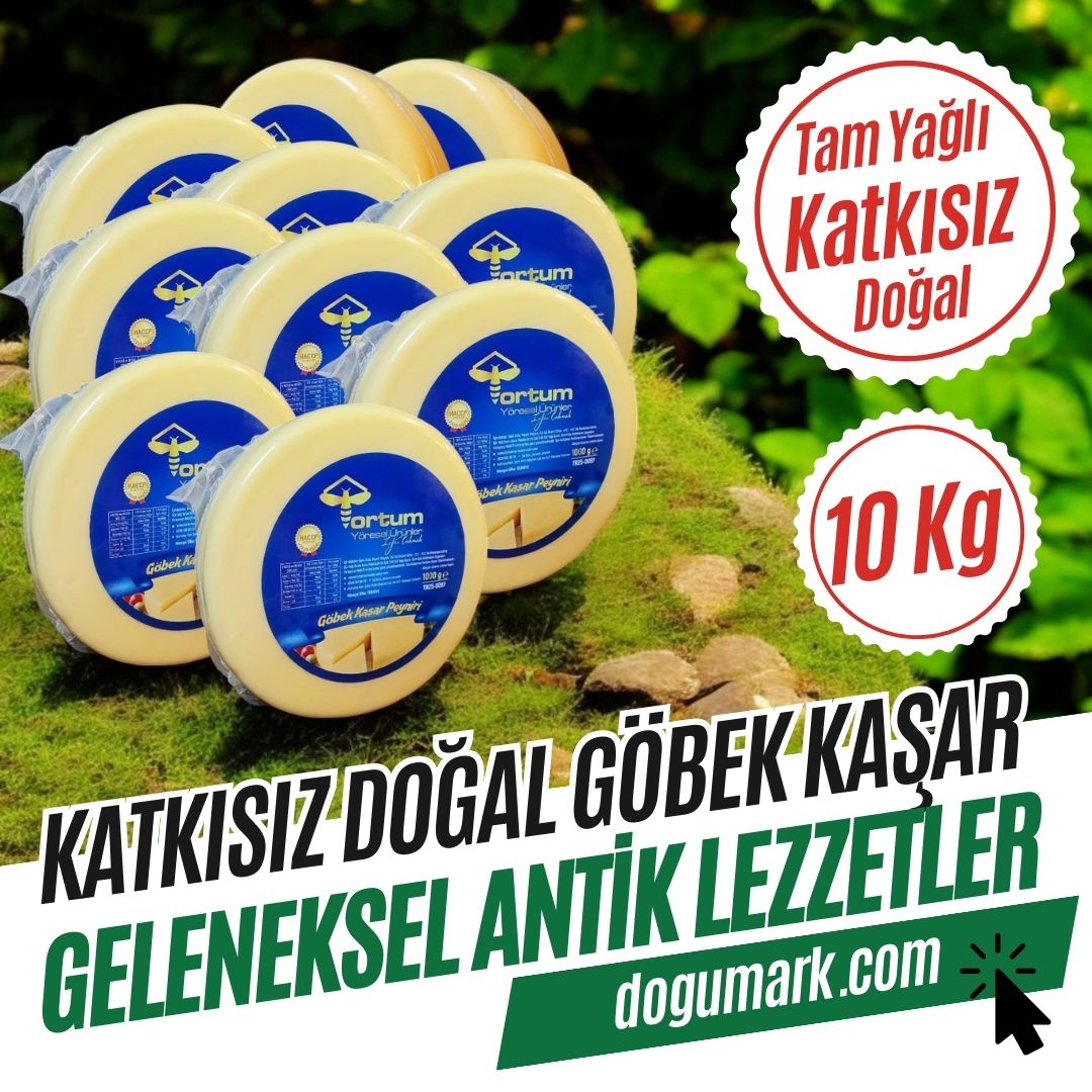 Katkısız Doğal Tam Yağlı Göbek Kaşar Peyniri (10 Kg) (Malakan)