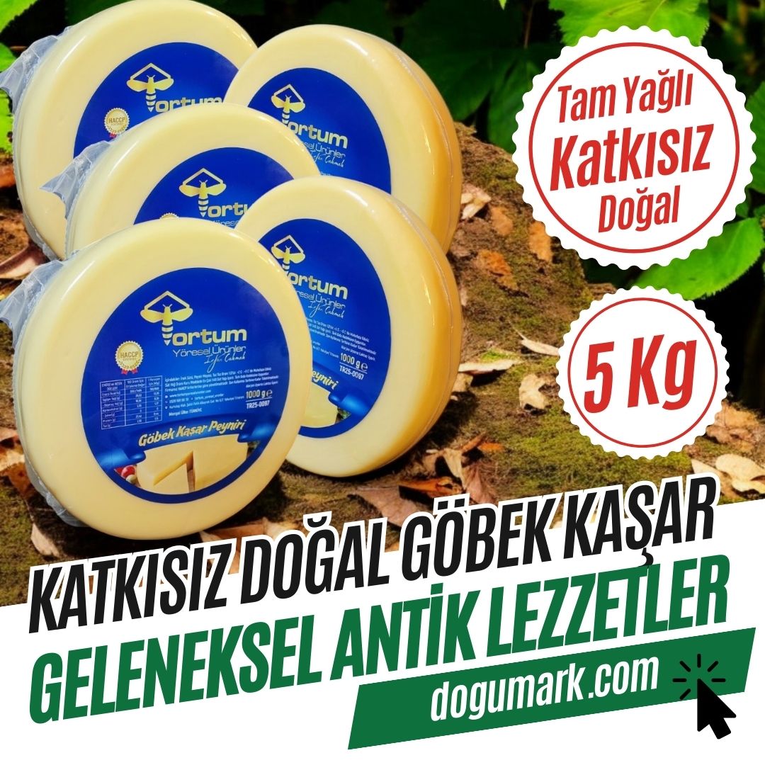 Katkısız Doğal Tam Yağlı Göbek Kaşar Peyniri (5 Kg) (Malakan)