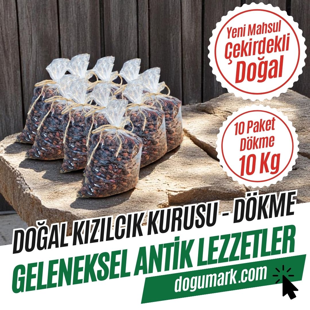 Doğal Kızılcık Kurusu - Çekirdekli - Kuru Meyve (10 Kg) Dökme