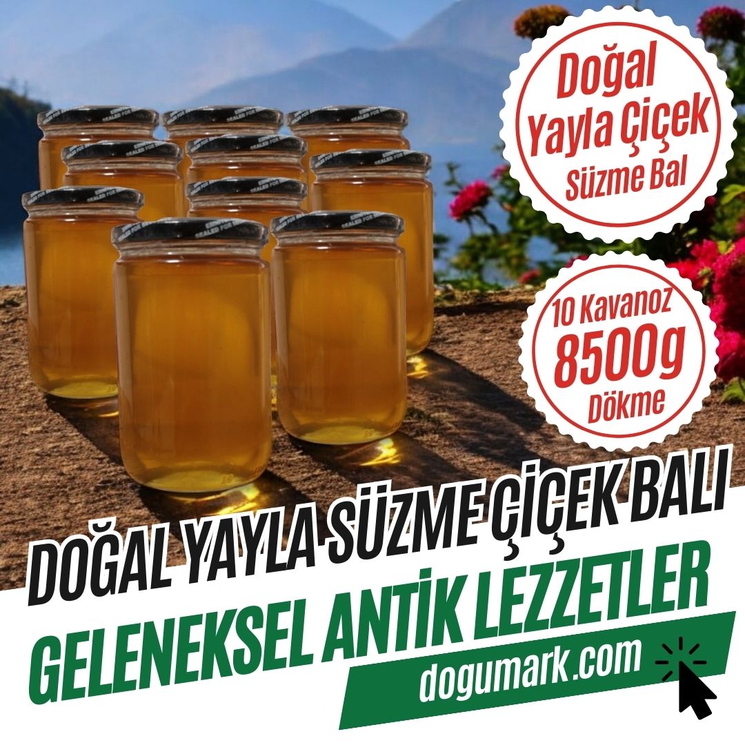 Doğal Yayla Çiçek Süzme Bal (10 Kavanoz 8500g) Dökme