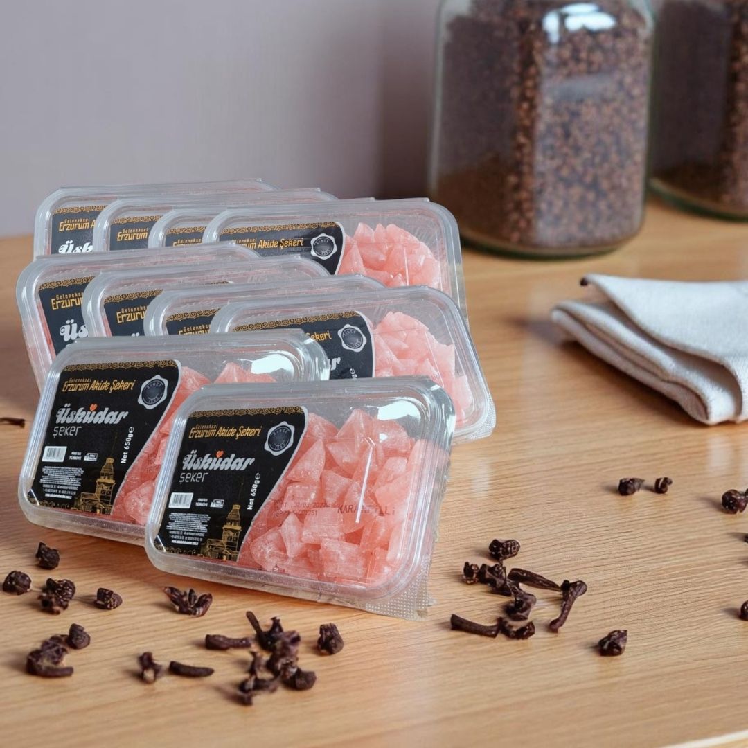 Geleneksel Erzurum Akide Şekeri - Karanfilli (10 Paket 6500g)