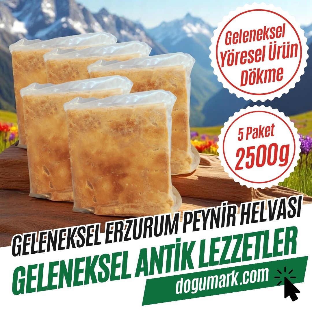 Geleneksel Erzurum Peynir Helvası (5 Paket 2500g) Dökme