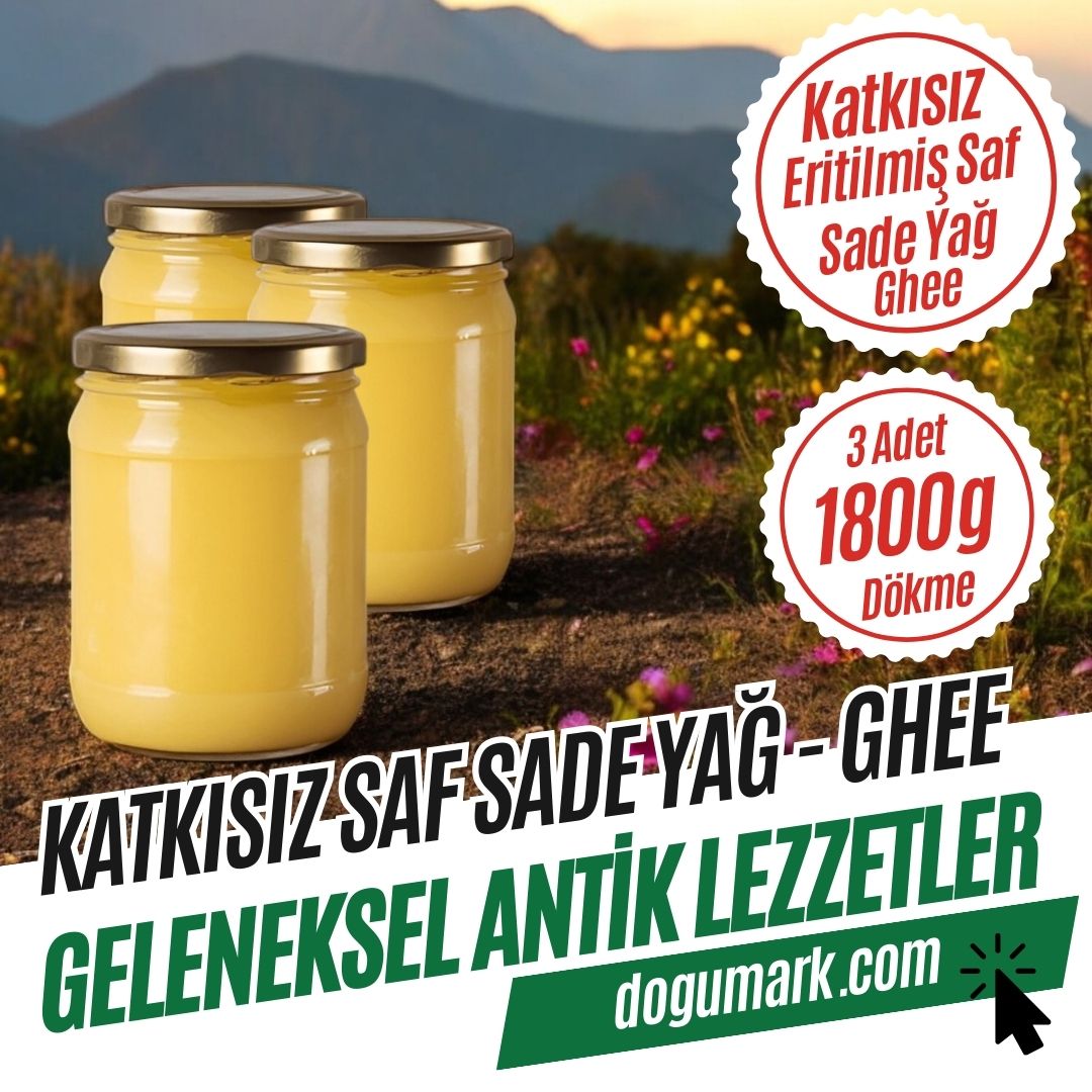 Katkısız Sade Sarı Yağ - Saf - Ghee (Net 1800g 3 Kavanoz) Dökme