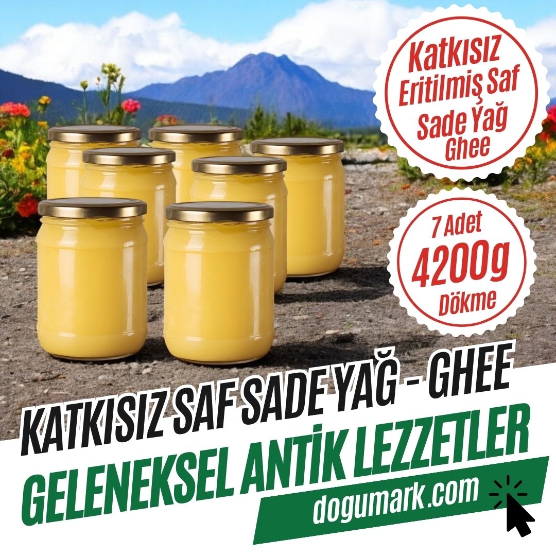 Katkısız Sade Sarı Yağ - Saf - Ghee (Net 4200g 7 Kavanoz) Dökme
