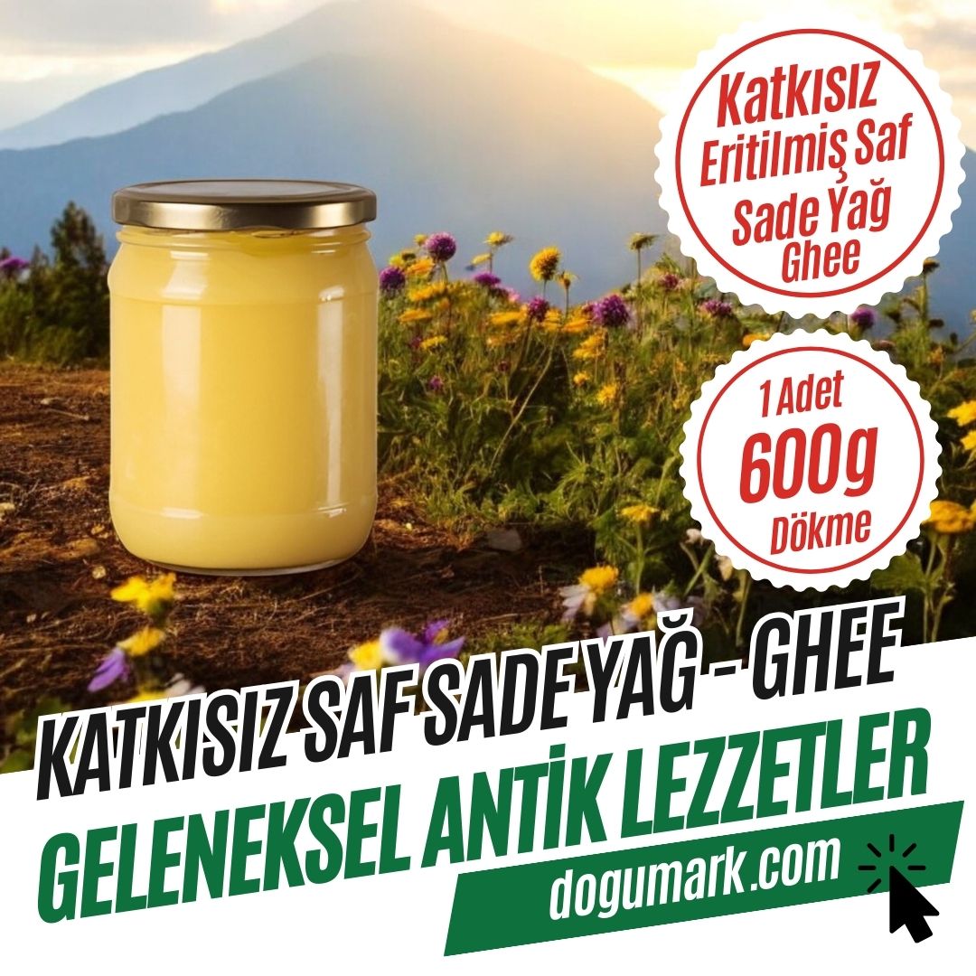 Katkısız Sade Sarı Yağ - Saf - Ghee (Net 600g Kavanoz) Dökme